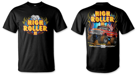 Black Tee Shirt High Roller Monster Truck